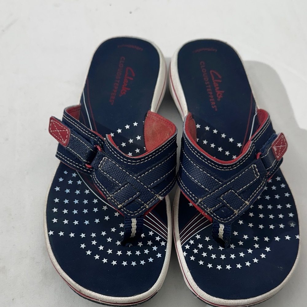 Clarks Blue and Red Star Sandals